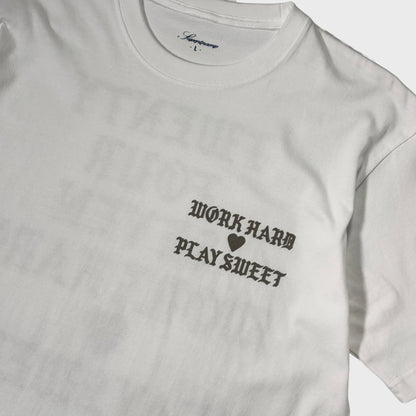 24/7 WORK HARD ♡ PLAY SWEET TEE / WHITE