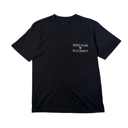 24/7 WORK HARD ♡ PLAY SWEET TEE / BLACK