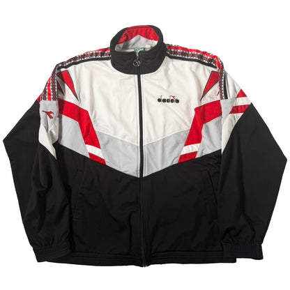 USED "DIADORA" TRACK JACKET / BLACK RED