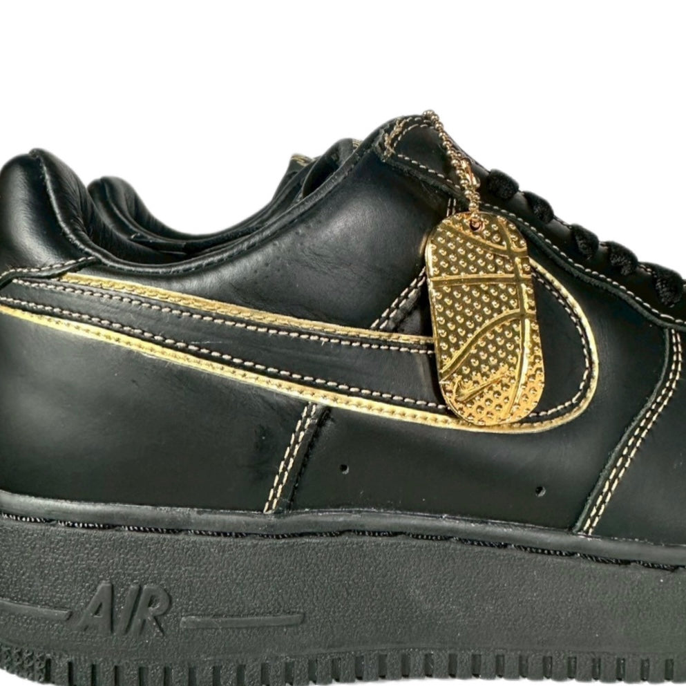 NIKE " AIR FORSE " / BLACK / BLACK-METALALLIC GOLD NOIR NOIR-ORMETA
