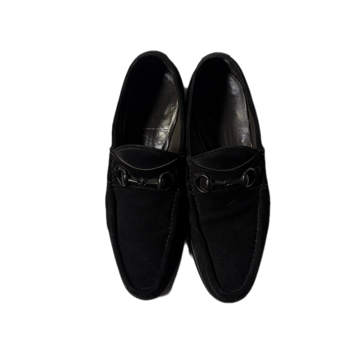 USED "GUCCI" SUEDE HORSE BIT LOFER / BLACK/ 42E