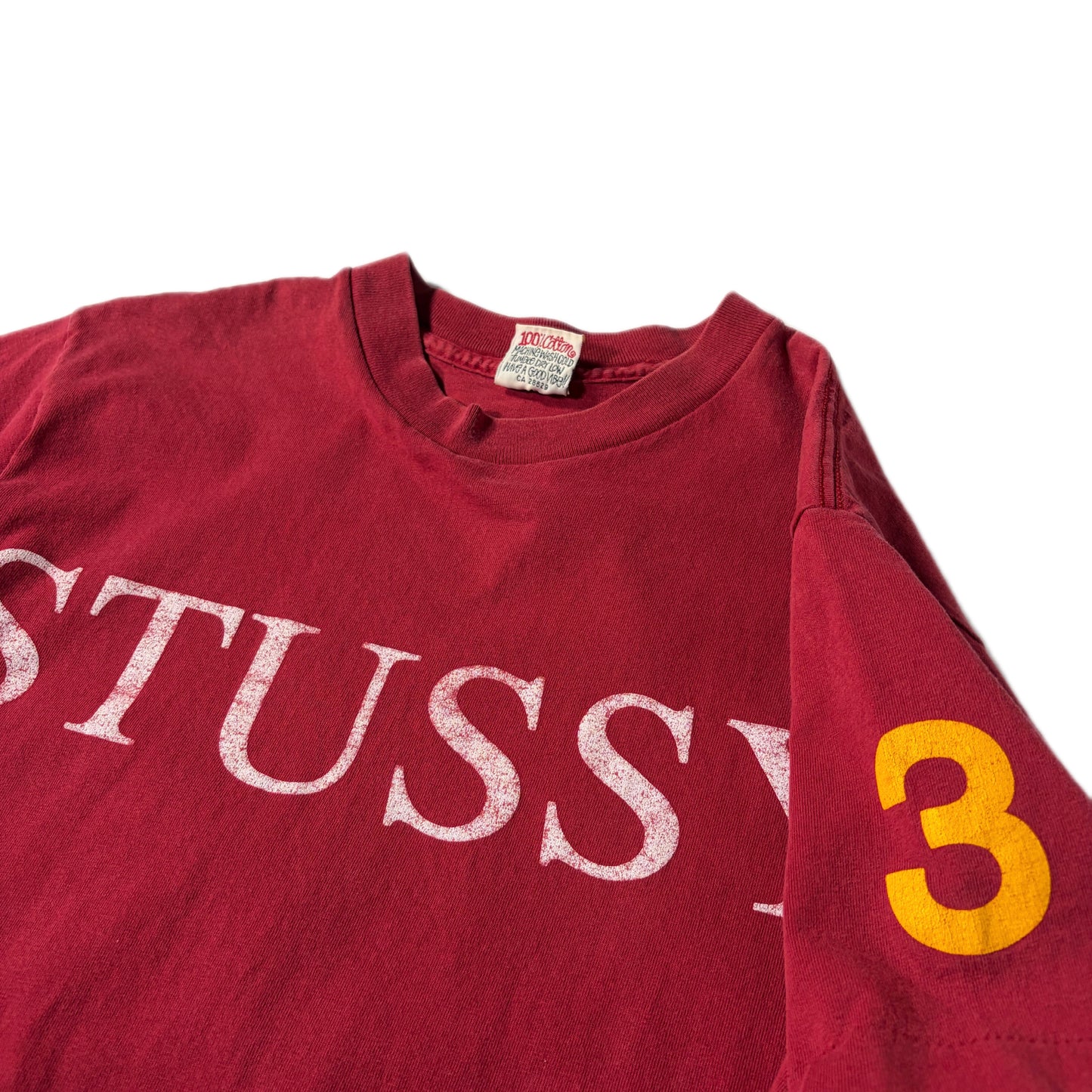 "OLD STUSSY NUMBERS TEE / RED/ 表記M