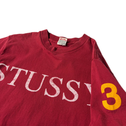 "OLD STUSSY NUMBERS TEE / RED/ 表記M