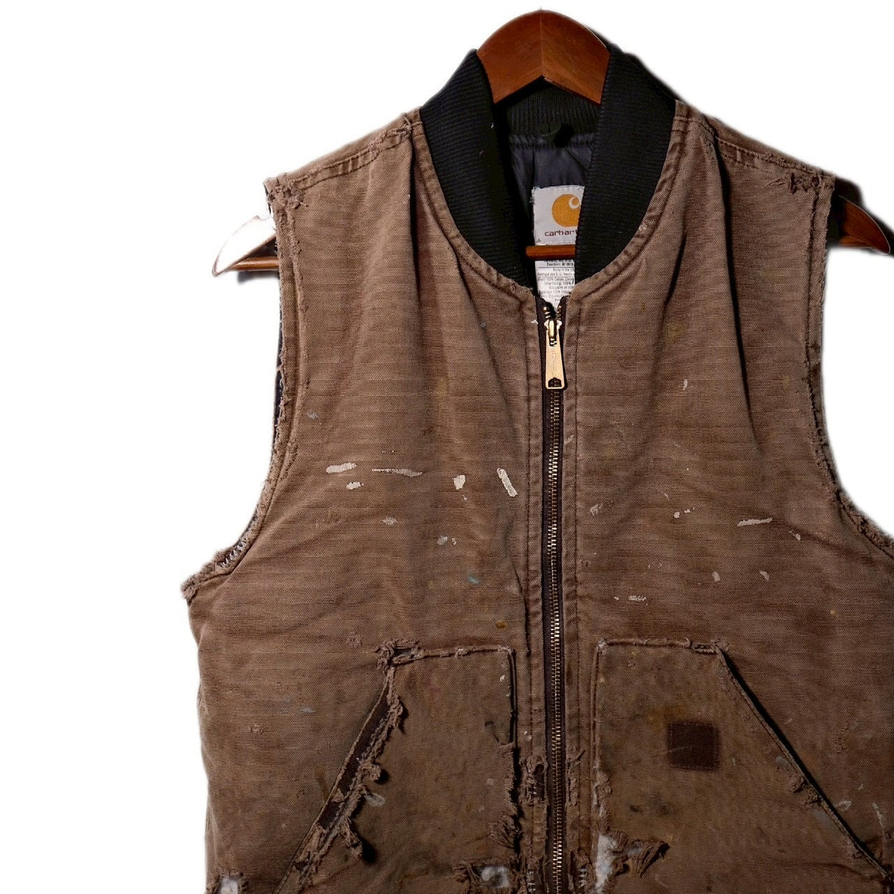 "USED" CARHARRT DUCK VEST HARD CRASH   / 表記S