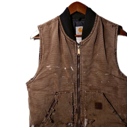 "USED" CARHARRT DUCK VEST HARD CRASH   / 表記S