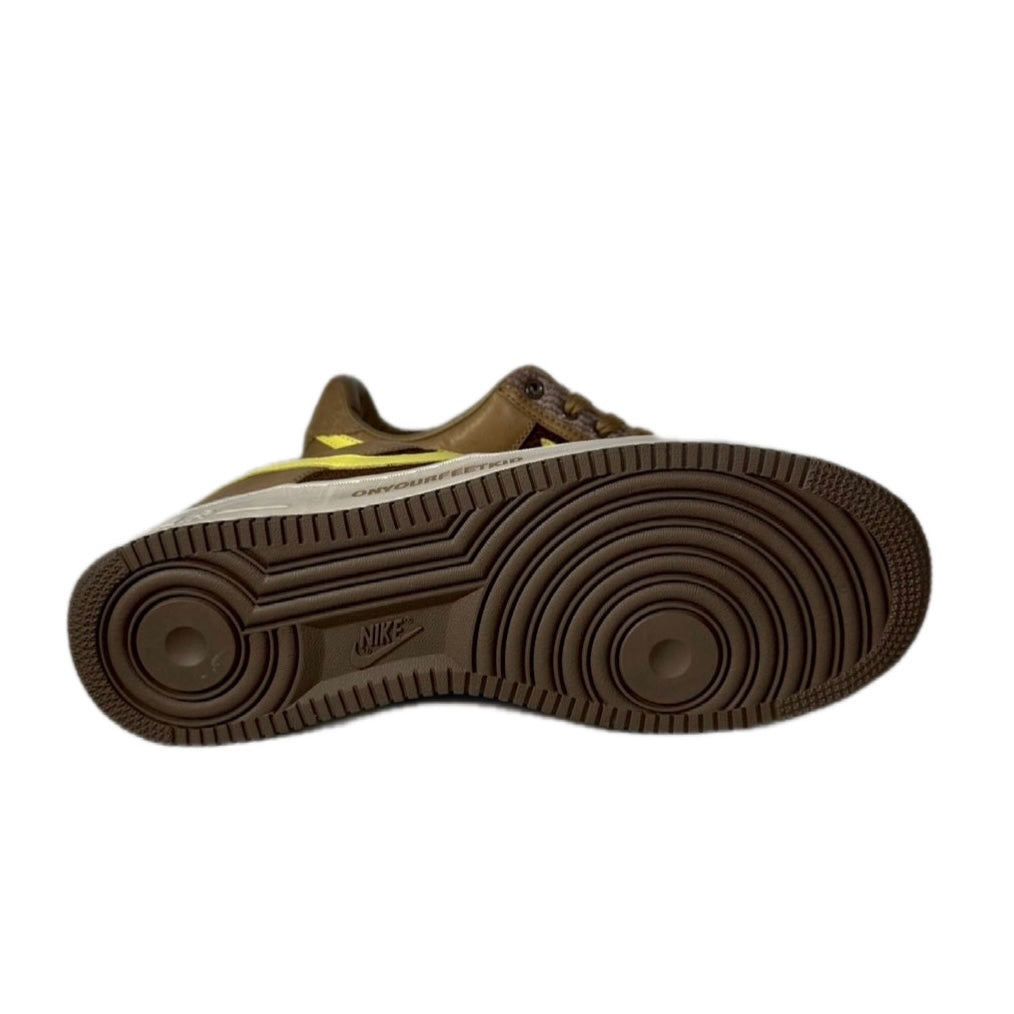 NIKE " AIR FORSE 1 UNEDEFEATED INSIDEOUT PRIORITY" / CANTEEN / LEMOE FRONT - PALOMINO BRU KA CITRON PALO