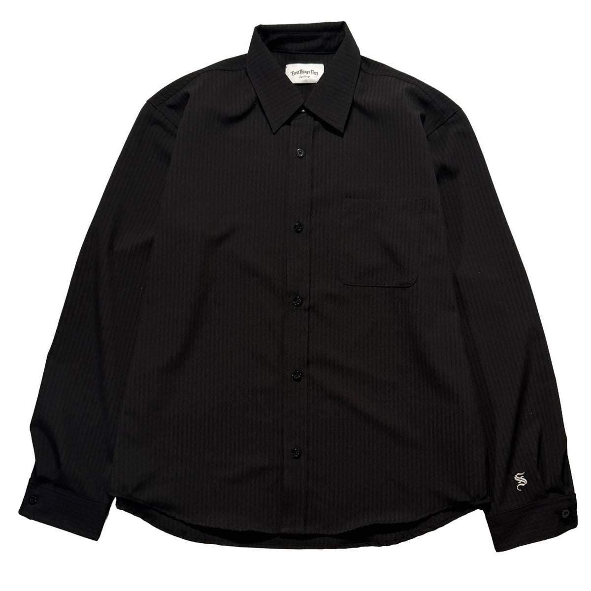STRIPED L/S SHIRT / BLACK