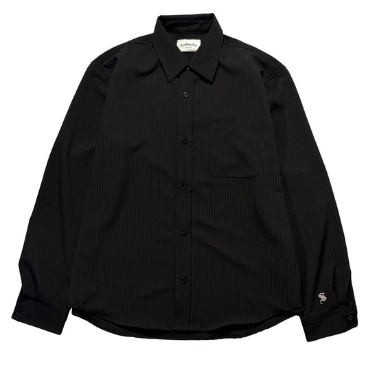 STRIPED L/S SHIRT / BLACK