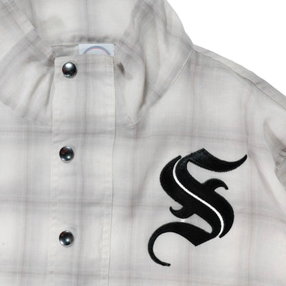 Zip Anorak Shirt / White Check