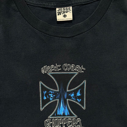 90s "WEST COAST CHOPPERS" L/S TEE NAVY / XL