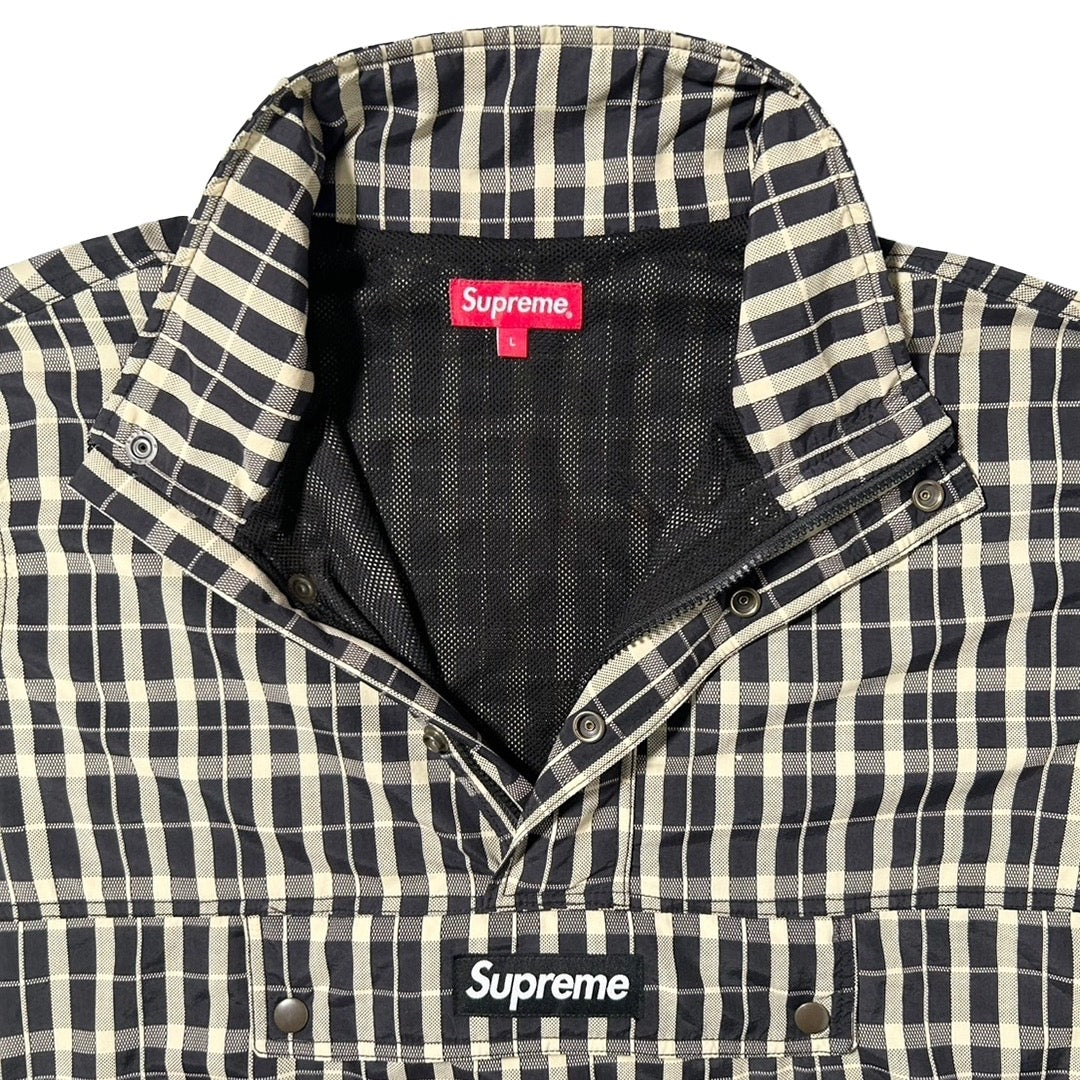 USED "supreme"2018 ANORAK JACKET / NAVY CHECK