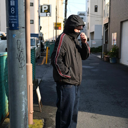 "USED" Prada Sport Nylon Hooded Jacket FW2018 / Black & Burgundy /表記52