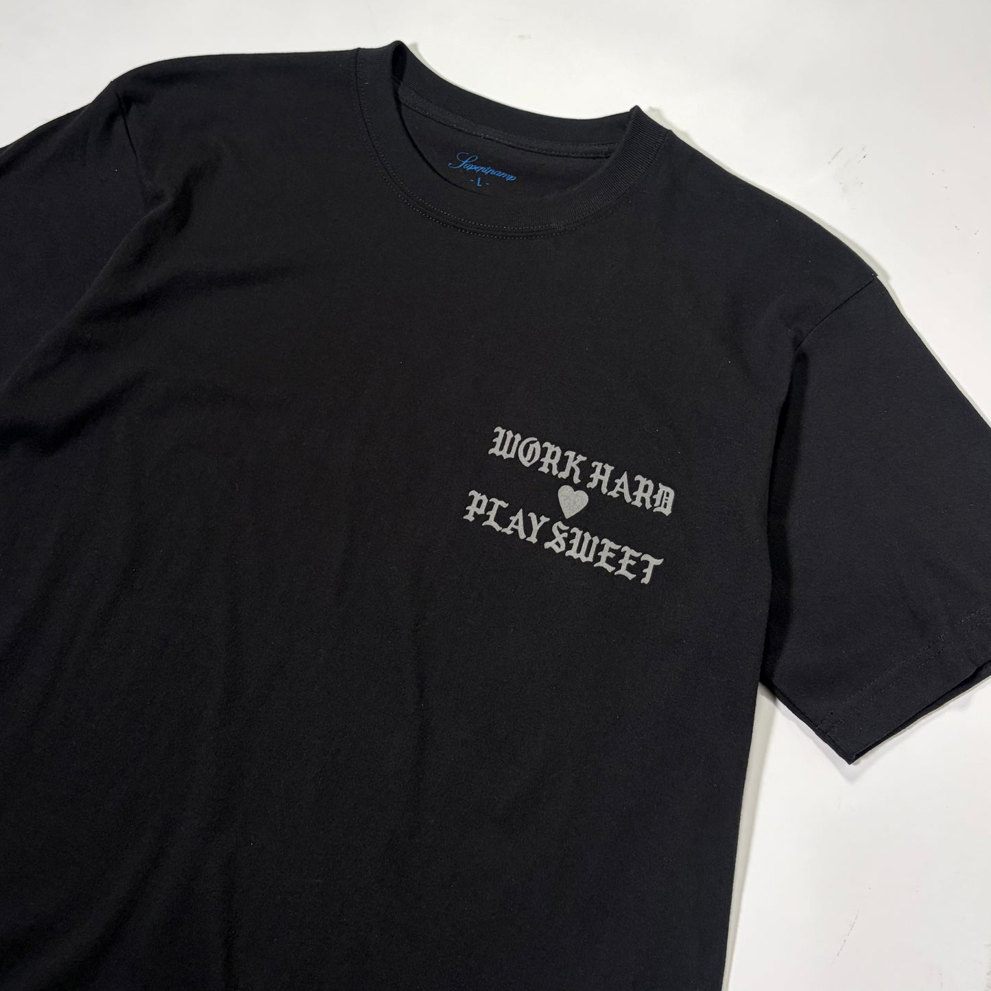 24/7 WORK HARD ♡ PLAY SWEET TEE / BLACK