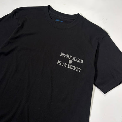 24/7 WORK HARD ♡ PLAY SWEET TEE / BLACK