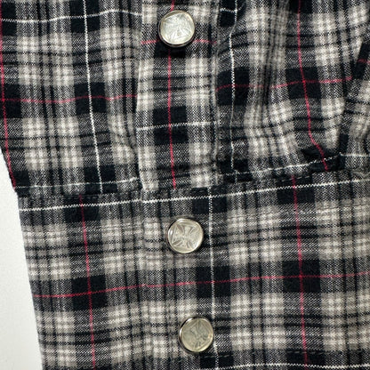 00s "WEST COAST CHOPPERS" CHECK L/S SHIRTS GREY / L(42-44)