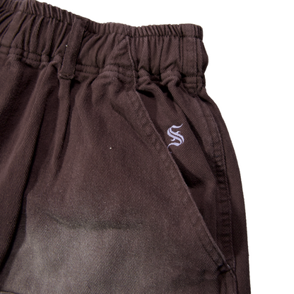 TWILL BLAST DOUBLE KNEE SHORTS /  BROWN