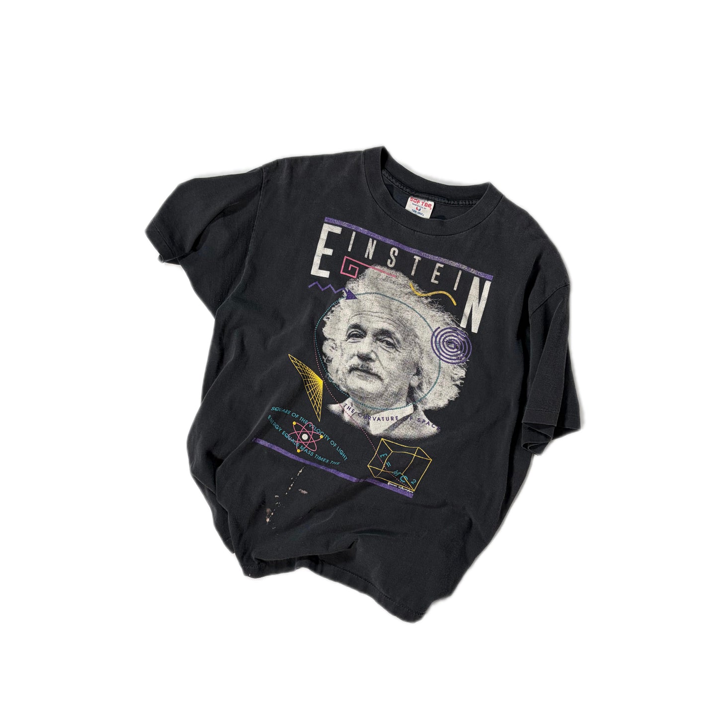 "Vintage Albert Einstein SUN FADE TEE/ BLACK /  表記XL