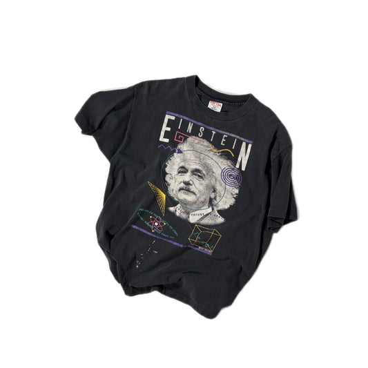 "Vintage Albert Einstein SUN FADE TEE/ BLACK /  表記XL