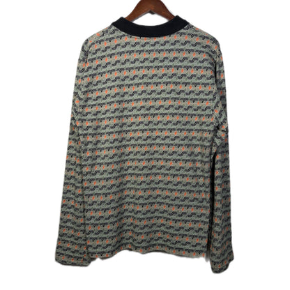 "STUSSY 22SS DIAMOED PATTERN POLO SHIRTS / SAX /  表記L