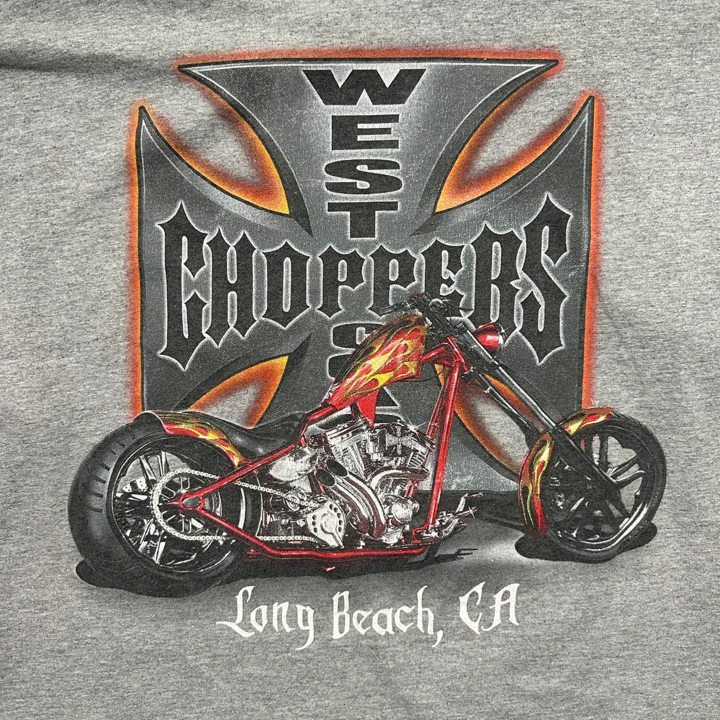 90s "WEST COAST CHOPPERS" L/S TEE GREY / XL