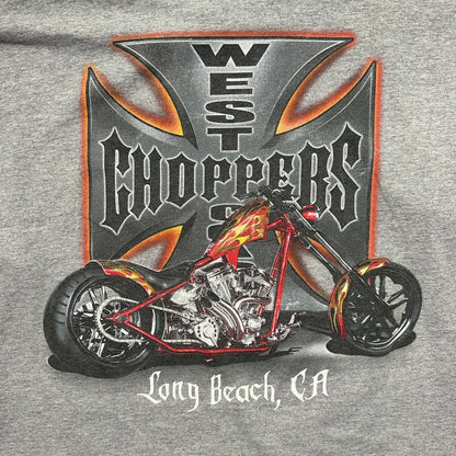 90s "WEST COAST CHOPPERS" L/S TEE GREY / XL