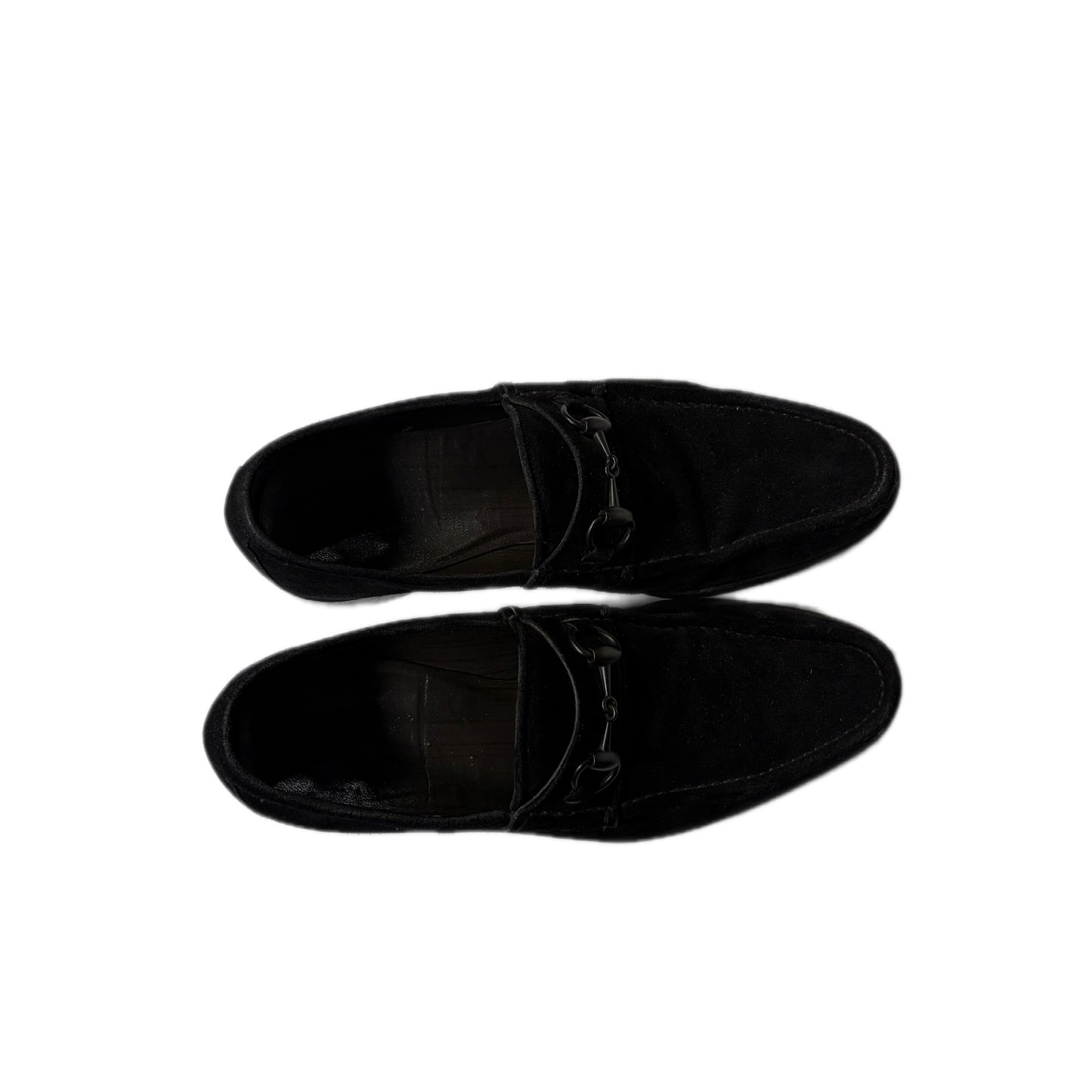 USED "GUCCI" SUEDE HORSE BIT LOFER / BLACK/ 42E