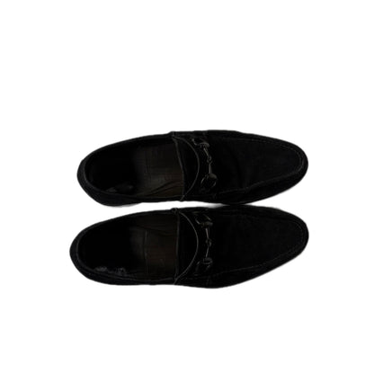 USED "GUCCI" SUEDE HORSE BIT LOFER / BLACK/ 42E