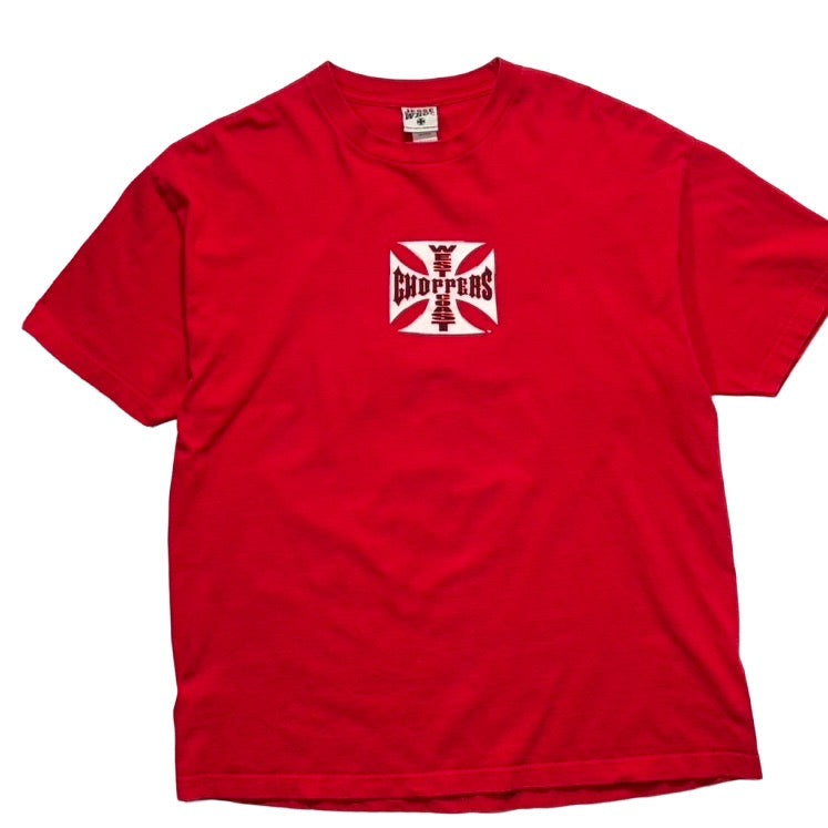 90s "WEST COAST CHOPPERS" S/S TEE RED / XL