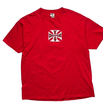 90s "WEST COAST CHOPPERS" S/S TEE RED / XL