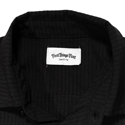 STRIPED L/S SHIRT / BLACK