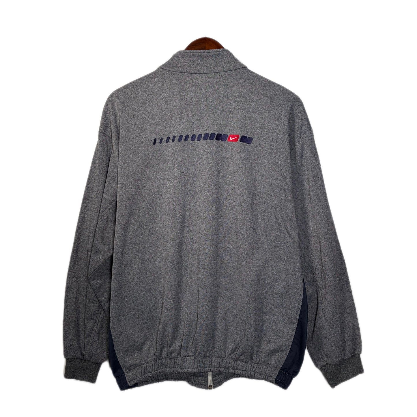 USED NIKE Zip Up Sweatshirt Track Jacket Back Embroidered Logo
　/ GREY 表記L