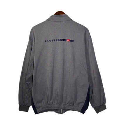 USED NIKE Zip Up Sweatshirt Track Jacket Back Embroidered Logo
　/ GREY 表記L
