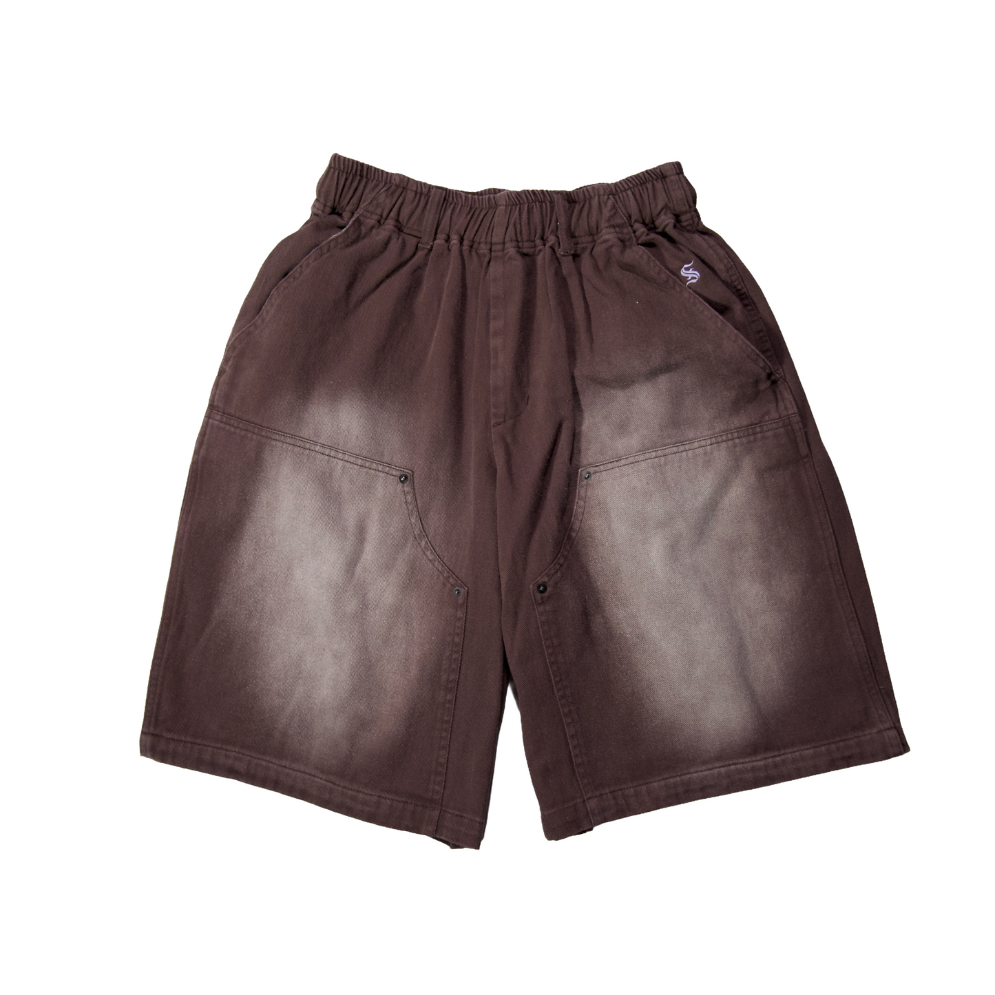 TWILL BLAST DOUBLE KNEE SHORTS /  BROWN