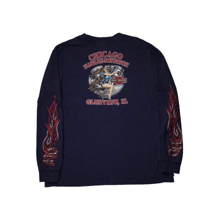 "USED" HARLEY-DAVIDSON L/S TEE / 表記L