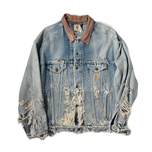 "OLD CARHARTT HARD CRASH DENIM JACKET/ DENIM /  表記L
