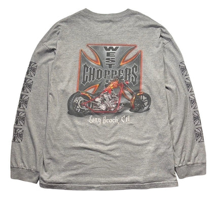 90s "WEST COAST CHOPPERS" L/S TEE GREY / XL