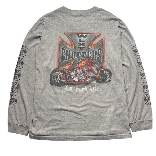 90s "WEST COAST CHOPPERS" L/S TEE GREY / XL