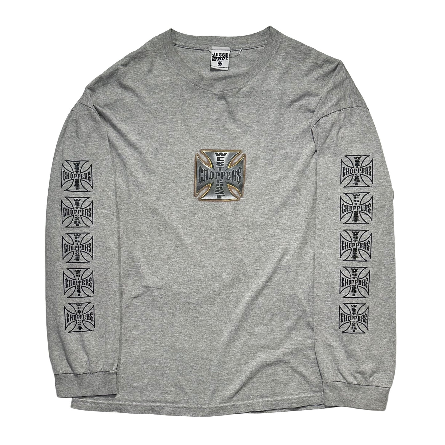 90s "WEST COAST CHOPPERS" L/S TEE GREY / XL
