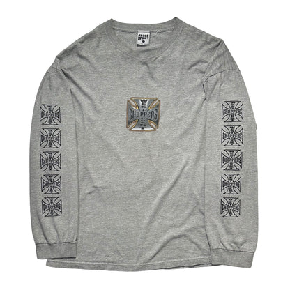 90s "WEST COAST CHOPPERS" L/S TEE GREY / XL