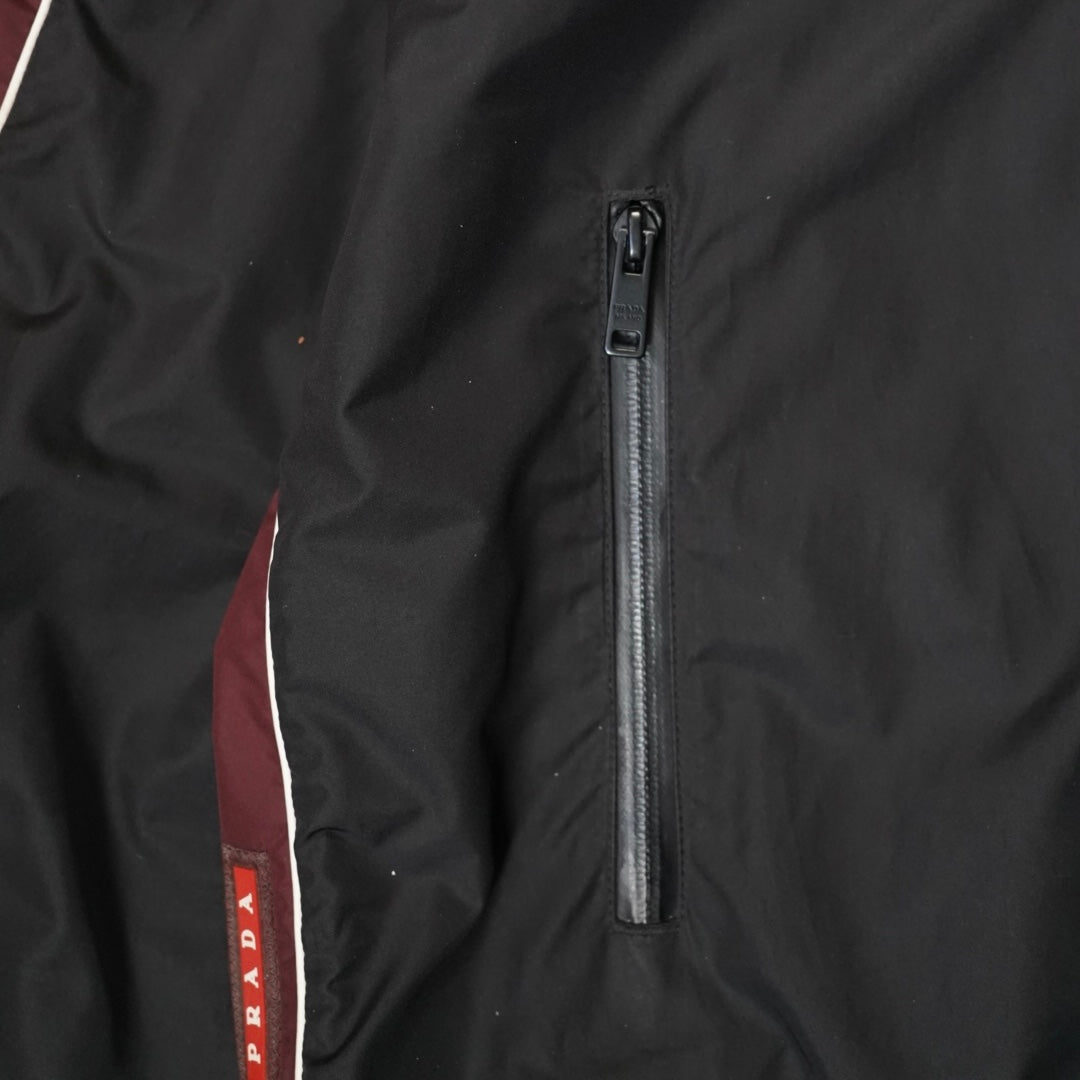 "USED" Prada Sport Nylon Hooded Jacket FW2018 / Black & Burgundy /表記52