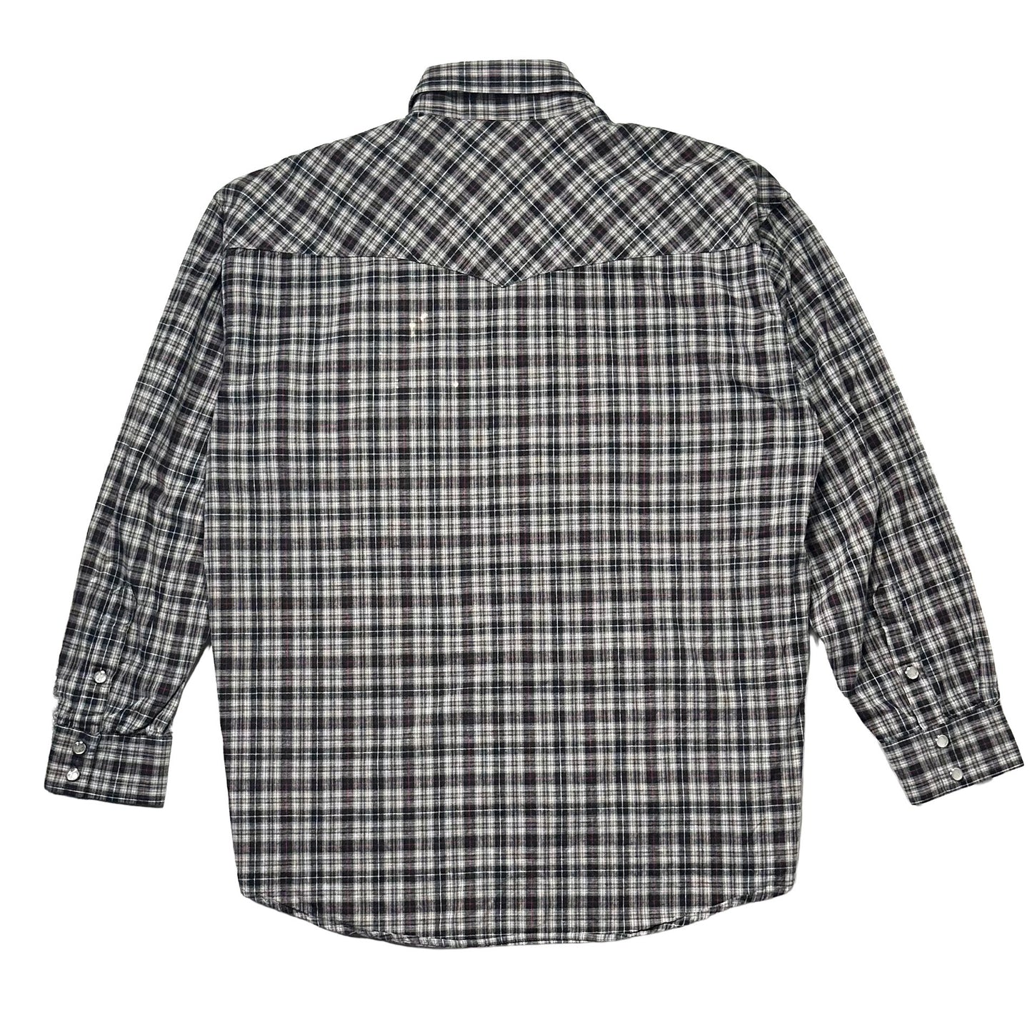 00s "WEST COAST CHOPPERS" CHECK L/S SHIRTS GREY / L(42-44)