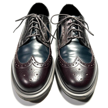 USED "Dr.Martin" WING TIP LETHER SHOES / NAVY BURGANDY/ US8