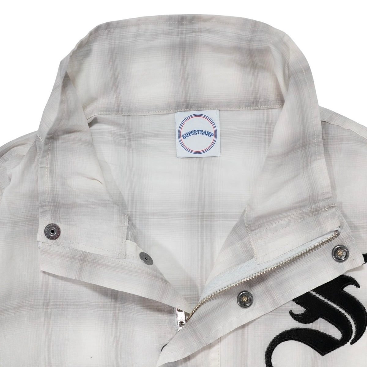 Zip Anorak Shirt / White Check