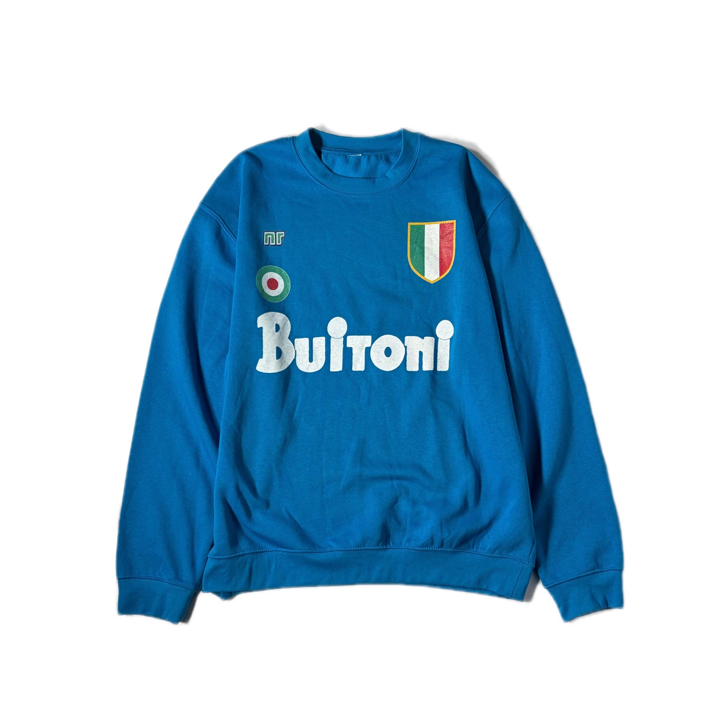 VINTAGE "NAPORI" CREW SWEAT/ BLU / 表記XL