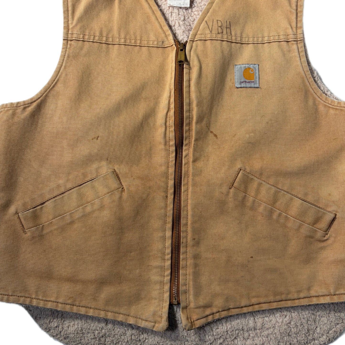 "CARHARRT DUCK VEST/ BEIGE /  表記XL