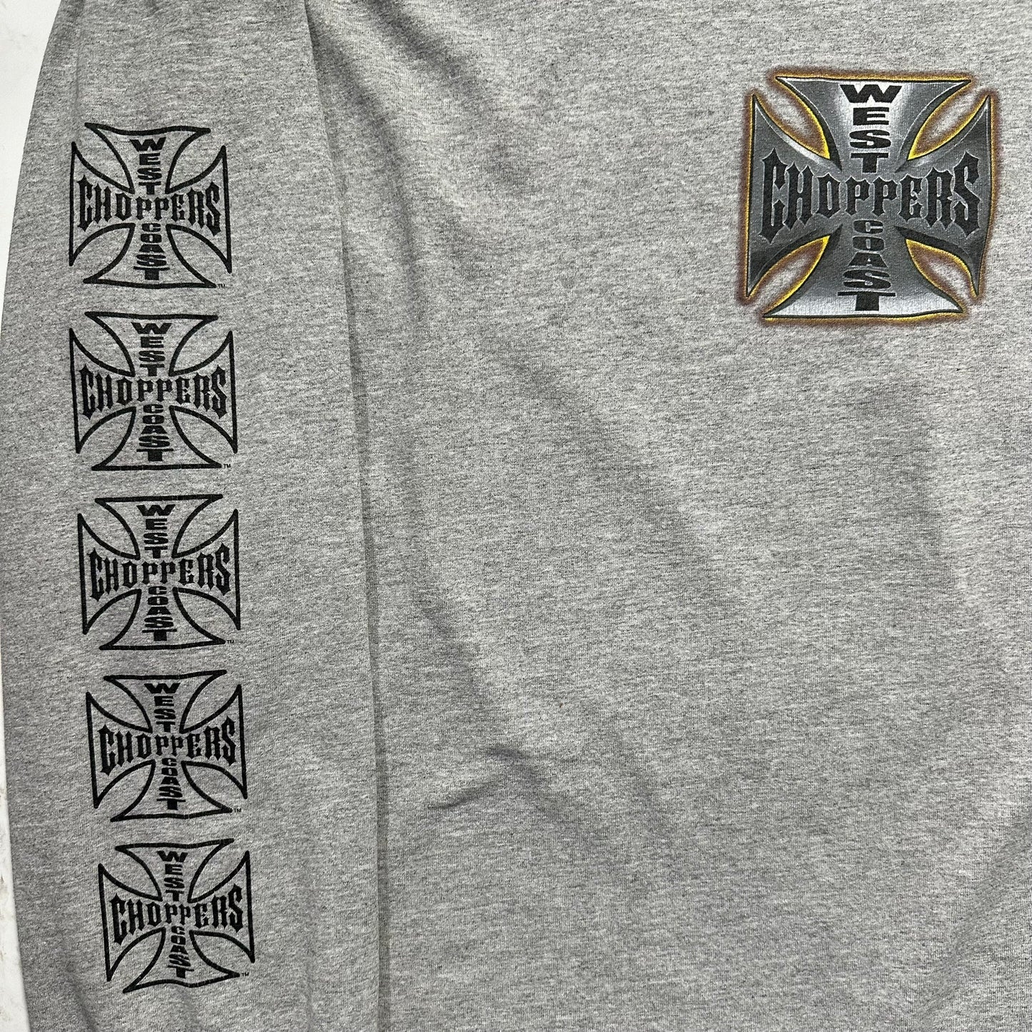 90s "WEST COAST CHOPPERS" L/S TEE GREY / XL