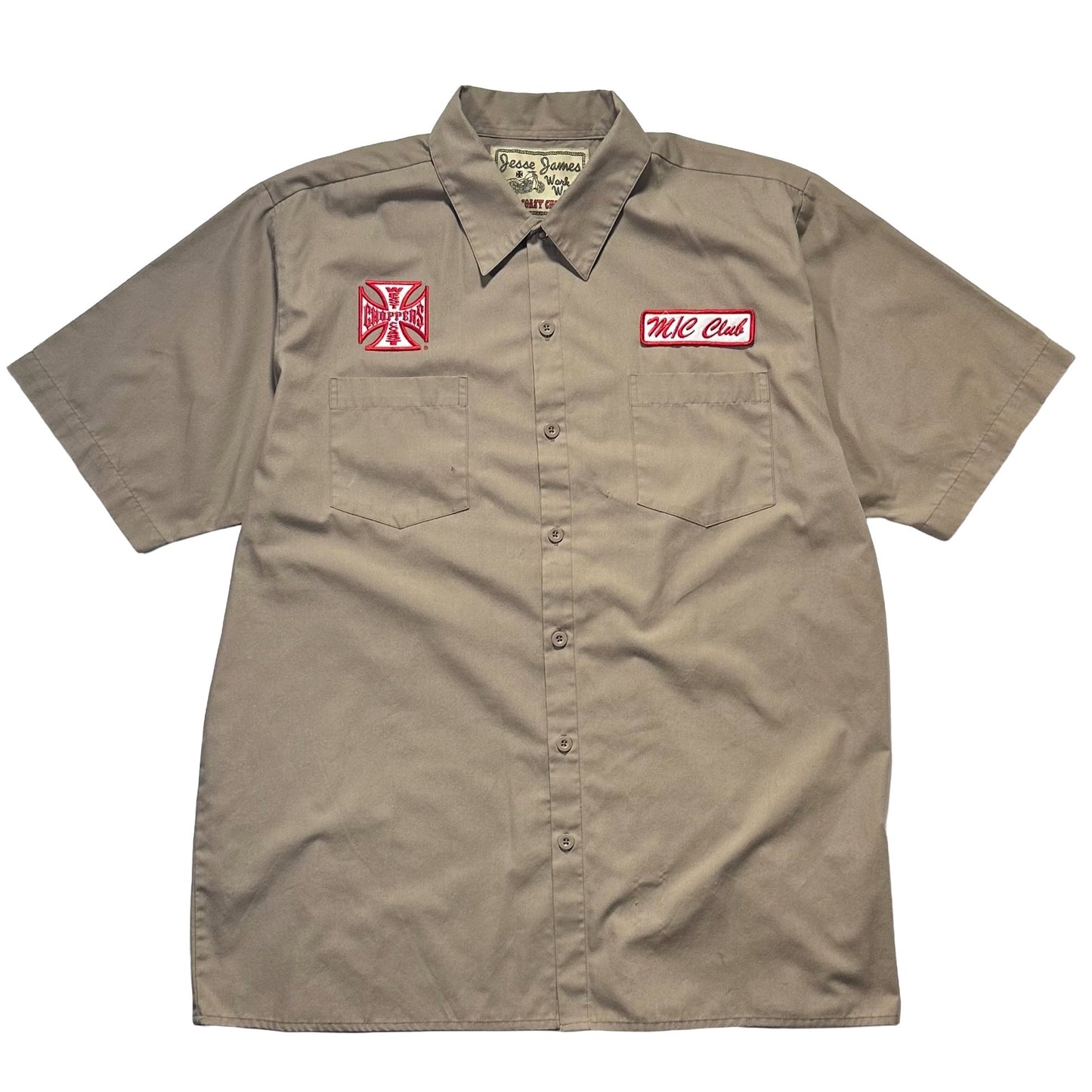 00s "WEST COAST CHOPPERS" S/S SHIRTS KHAKI / L