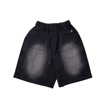 TWILL BLAST DOUBLE KNEE SHORTS /  BLACK