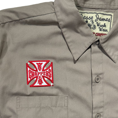 00s "WEST COAST CHOPPERS" S/S SHIRTS KHAKI / L