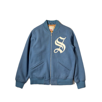 "Supreme 16AW OLD ENGLISH VARSITY JACKET/ SAX 表記M